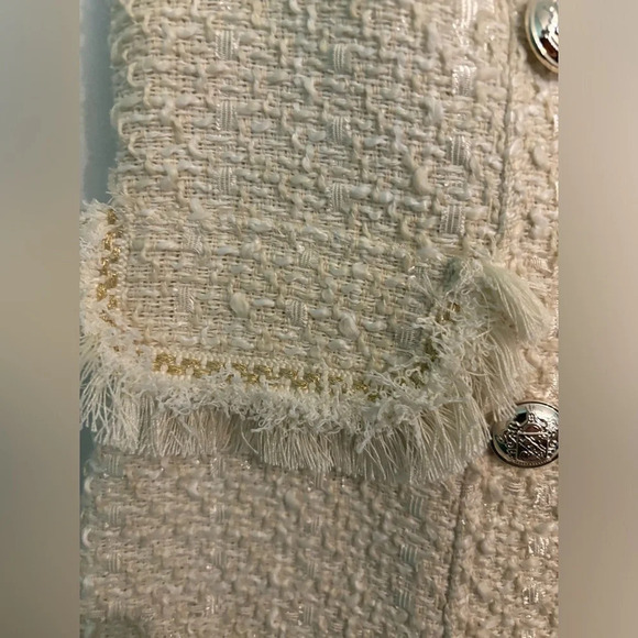 NWT Trixxi Sleeveless Bouclé Button Up Fringed 100% Polyester Mini Dress - Picture 4 of 8